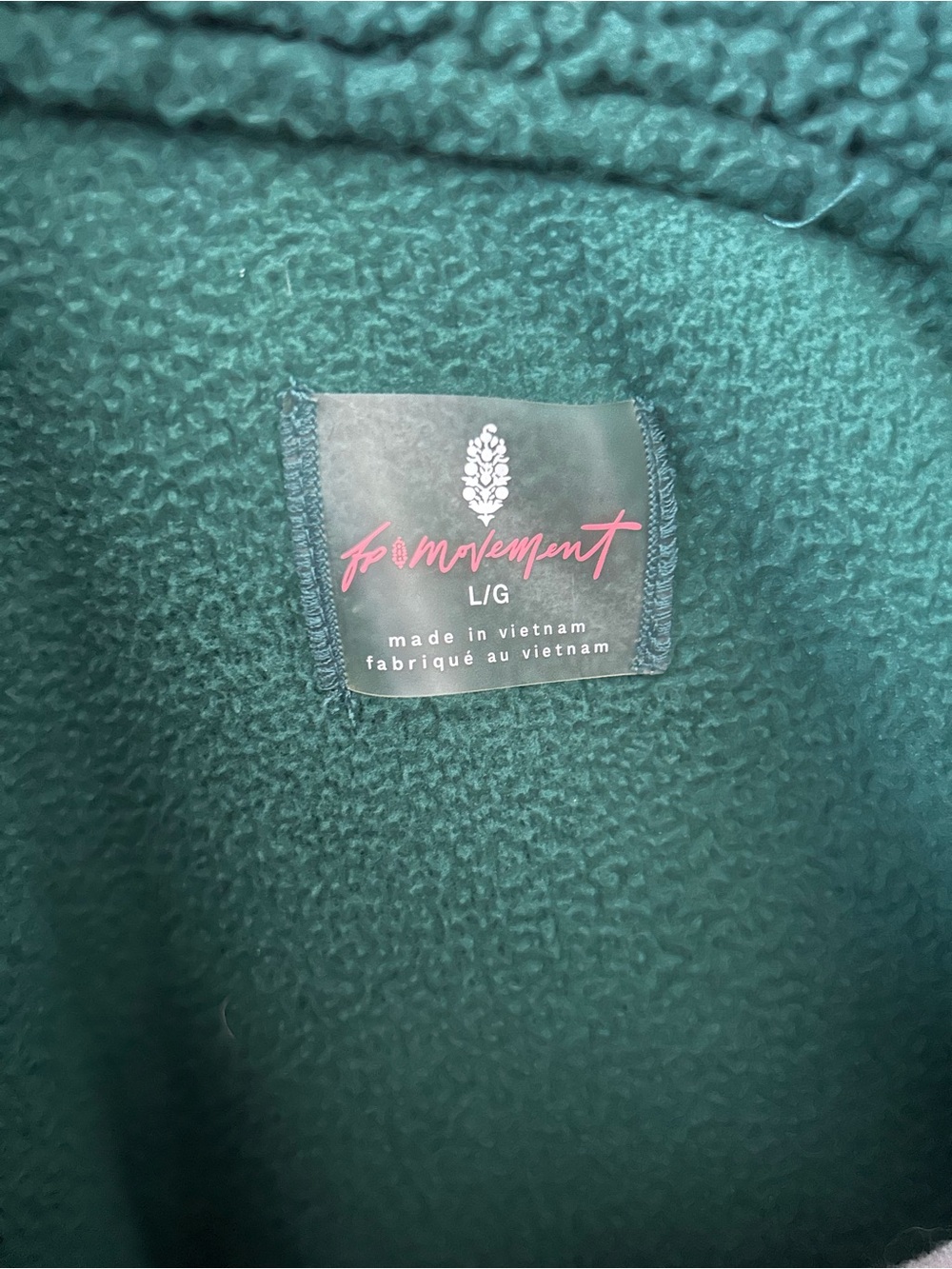 Free People FP Movement Hit the Slopes Women’s Large Sherpa Jacket Green Fleece - Picture 11 of 13